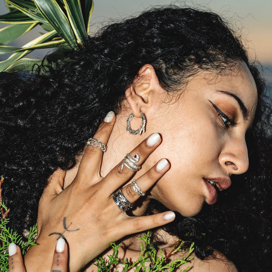 Sterling Silver Earrings "Melted Halo"