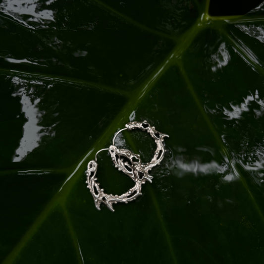 Sterling Silver Earrings "Melted Halo"